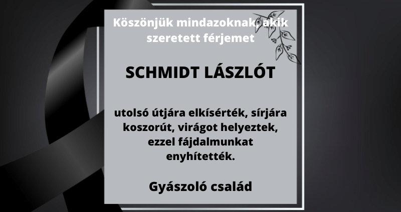 Schmidt László gyász