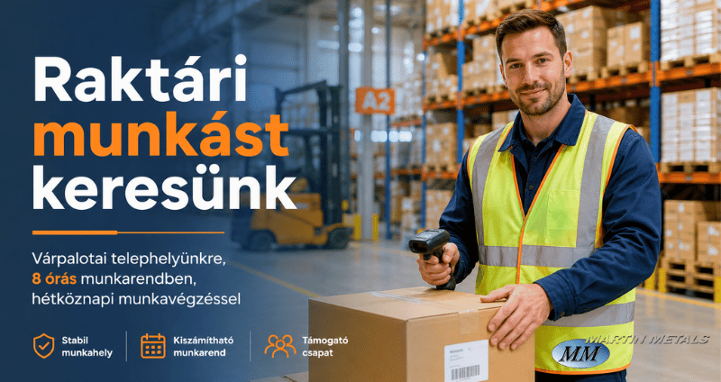 Raktári munkás állásajánlat martin metals