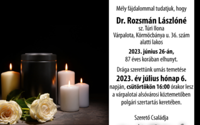 Dr. Rozsmán Lászlóné-gyászjelentés