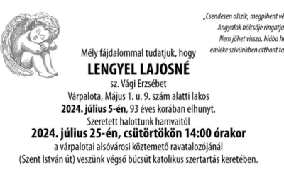 Lengyel Lajosné-gyászjelentés