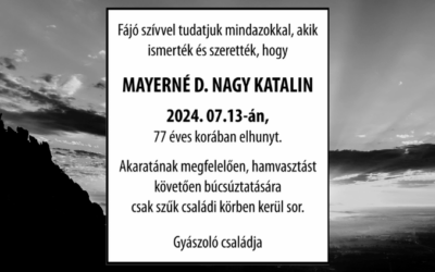 Mayerné D. Nagy Katalin-gyászjelentés