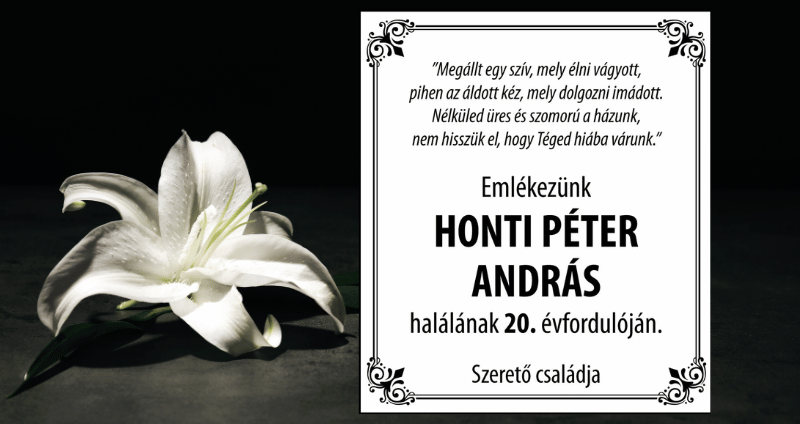 Honti Péter András 20. megemlékezés