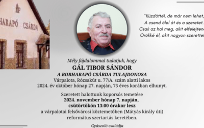 Gál Tibor Sándor-gyászjelentése