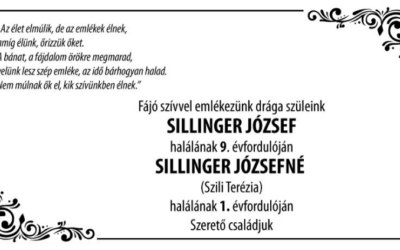 Sillinger József és Sillinger Józsefné-megemlékezés