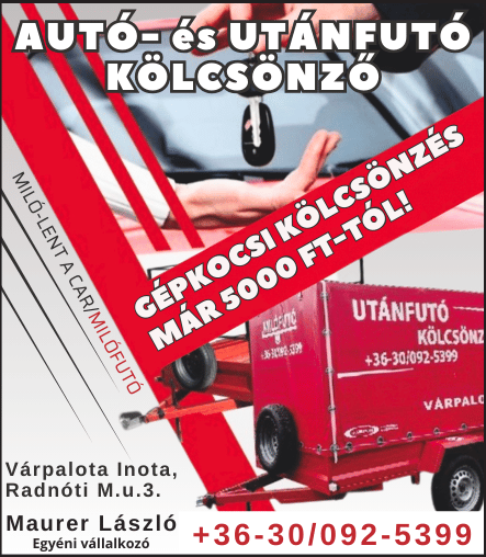 Maurer László autó és utánfutó kölcs. old. 2026-2027.