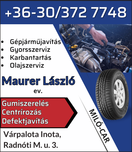 Maurer László autószervíz szolg. old. 2026-2027.