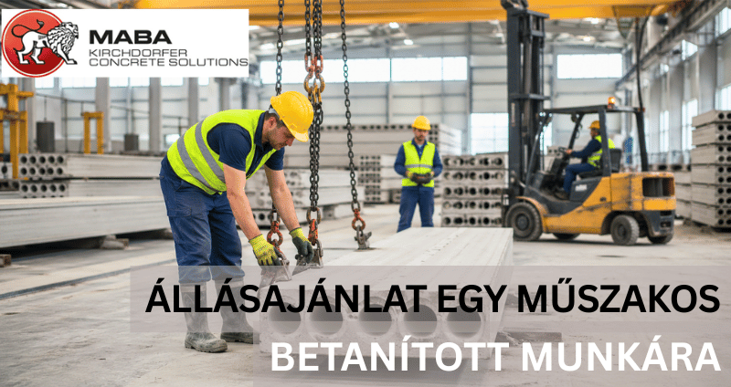 Betanított munkást keresnek 1 műszakban Várpalotán-Maba