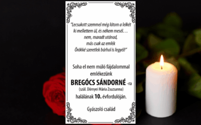 Megemlékezés Bregócs Sándorné-ra