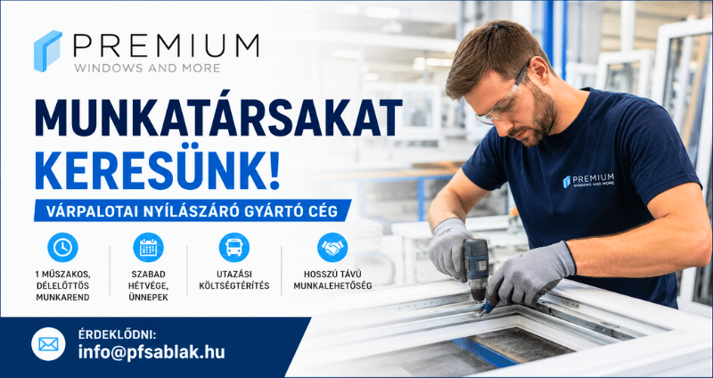 Nyílászárók gyártásához munkatársakat keresnek Várpalotán