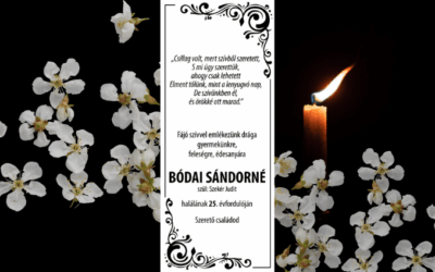 Bódai Sándorné (szül: Szekér Judit) megemlékezés