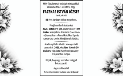 Fazekas István József-gyászjelentés